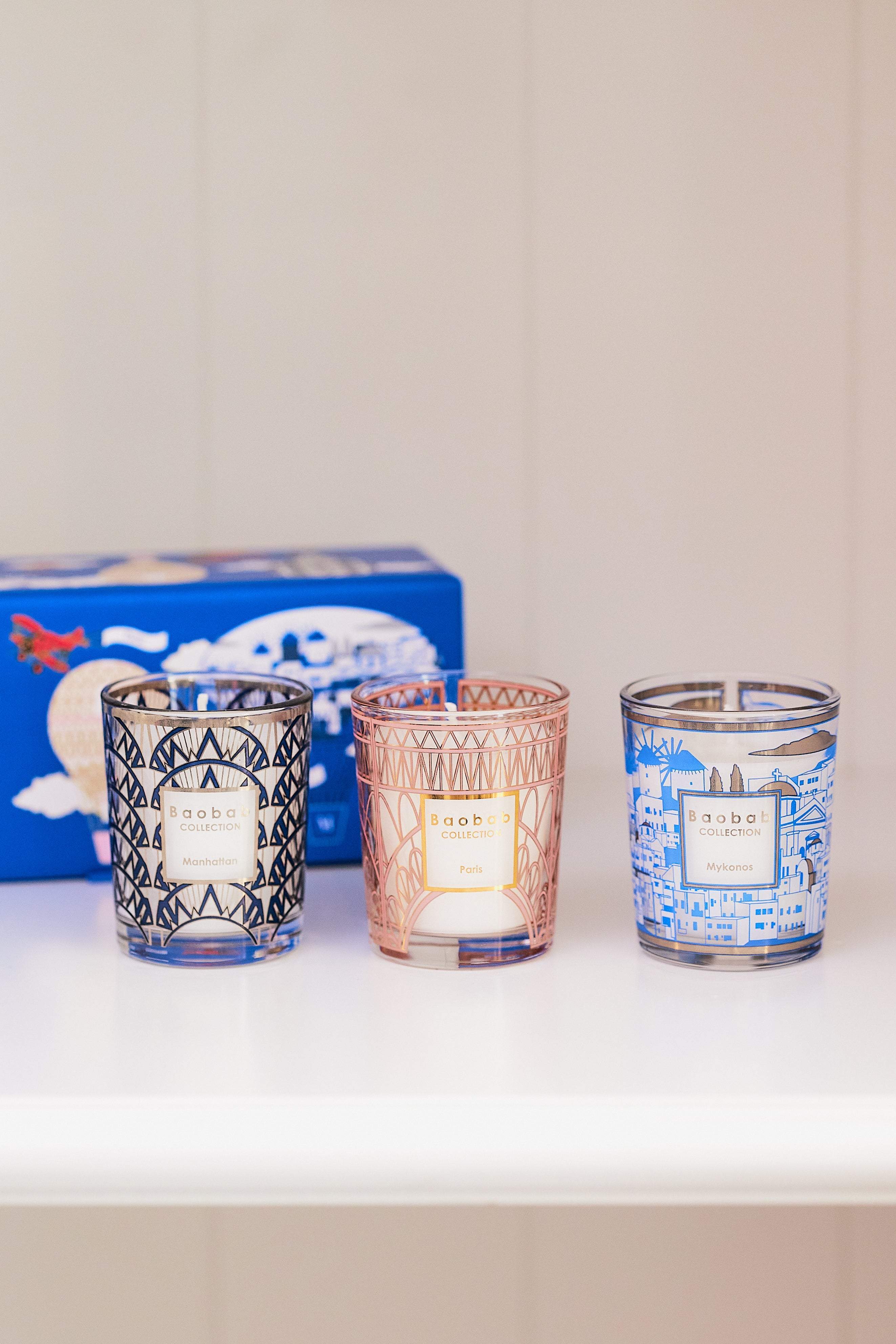 TRIO TRAVEL CANDLES MANHATTAN-PARIS-MYKONOS - Image 3